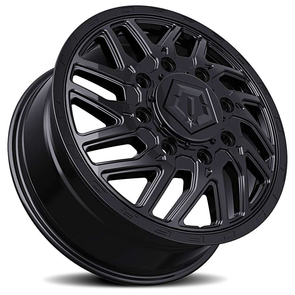 22X8.25 TIS 544B Front Dually Wheels with +127mm Offset and 8x6.50 Bolt Pattern - Gloss Black