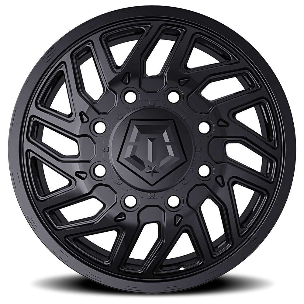17X6.5 TIS 544B Front Dually Wheels with +129mm Offset and 8X210 Bolt Pattern - Gloss Black