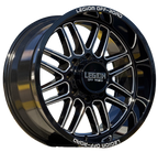 20X10 LEGION OFF-ROAD LG4 WHEELS, -18 Offset, 8X170, GLOSS BLACK & MILLED