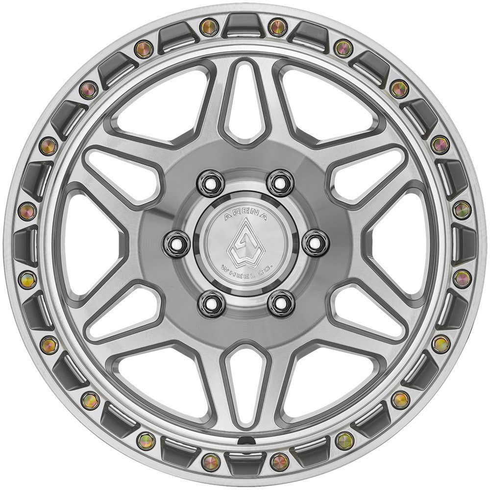 ARENA OFF-ROAD A139 OCTANE - 5X127 BOLT PATTERN - GLOSS SILVER MACHINED