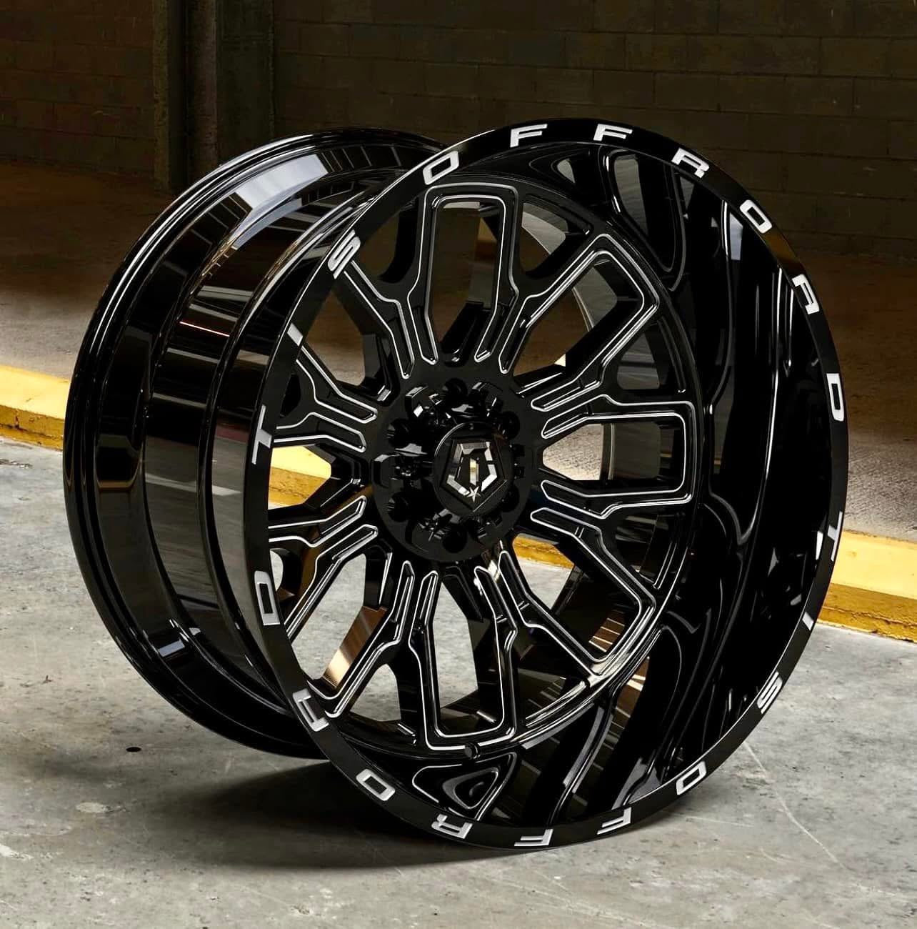 TIS 560BM WHEELS 6X5.5(139.7) & 6X135 - GLOSS BLACK & MILLED