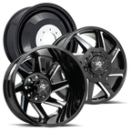 20X8.25 LUXXX HD DUALLY HD14 WITH 8X200 BOLT PATTERN - GLOSS BLACK & MILLED