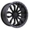 20X9 TIS 556BA OFF-ROAD WHEELS - 6X5.50 WITH +18 OFFSET - BLACK WITH ANTHRACITE LIP RING