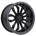 20X9 TIS 556BA OFF-ROAD WHEELS - 6X5.50 WITH +18 OFFSET - BLACK WITH ANTHRACITE LIP RING