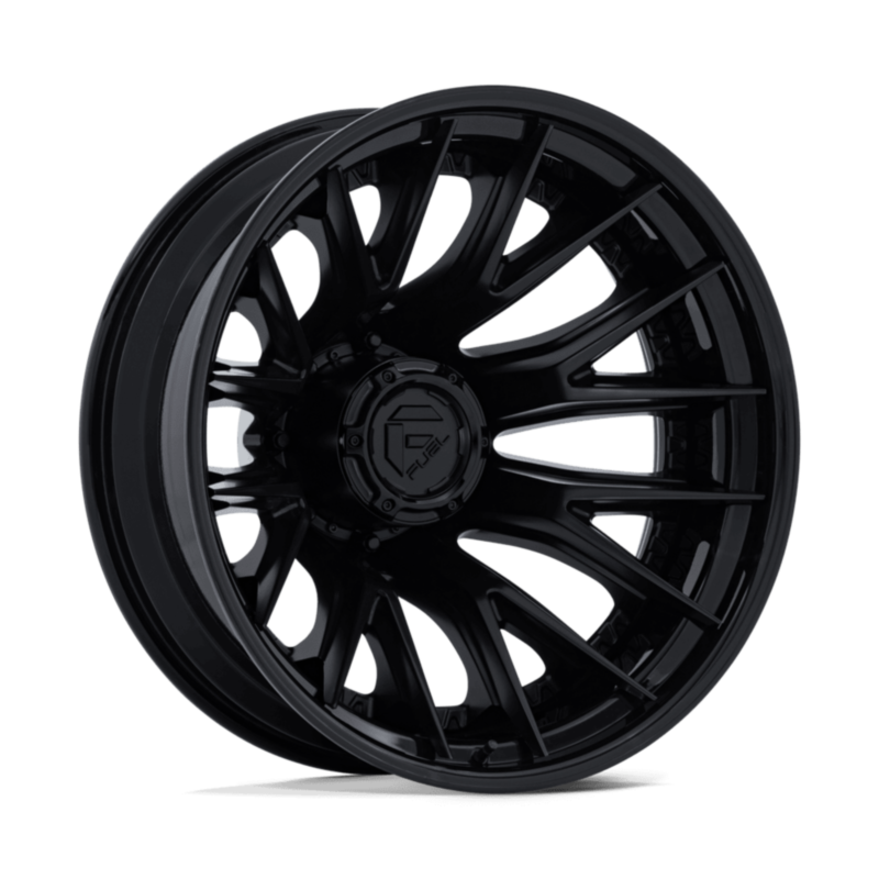 FUEL D406 CATALYST WITH 8X200 BOLT PATTERN - MATTE BLACK W/ GLOSS BLACK LIP