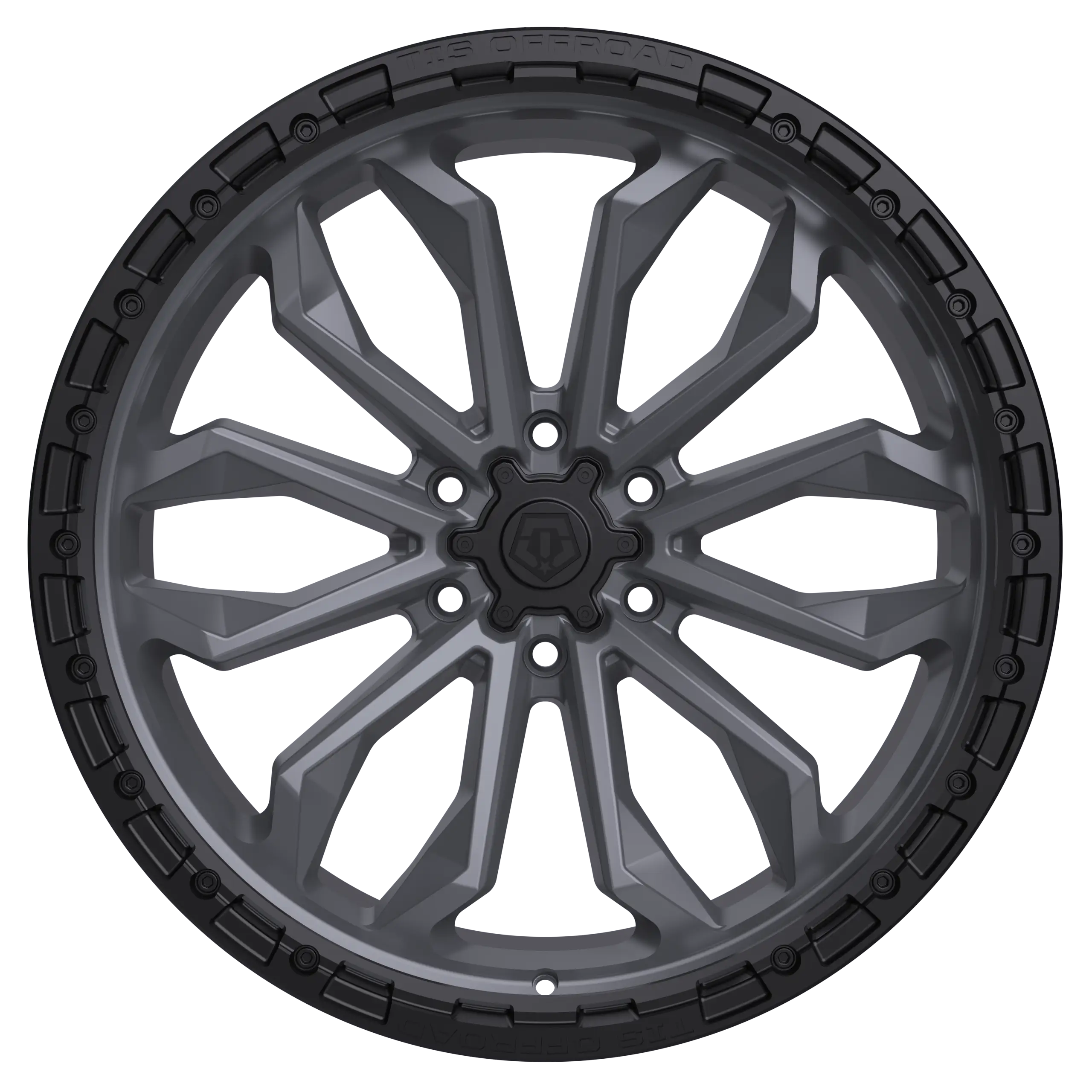 20X10 TIS 556AB OFF-ROAD WHEELS - 5X5.0(127) WITH -13 OFFSET - ANTHRACITE WITH BLACK LIP RING