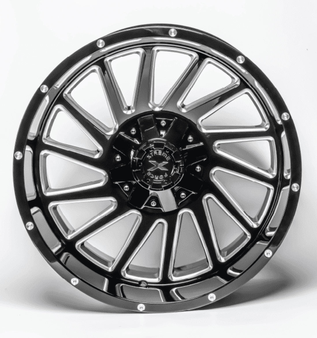 20X10 XTREME FORCE TWIST WHEELS 6X5.5(139.7) & 6X135 -25 OFFSET - GLOSS BLACK & MILLED