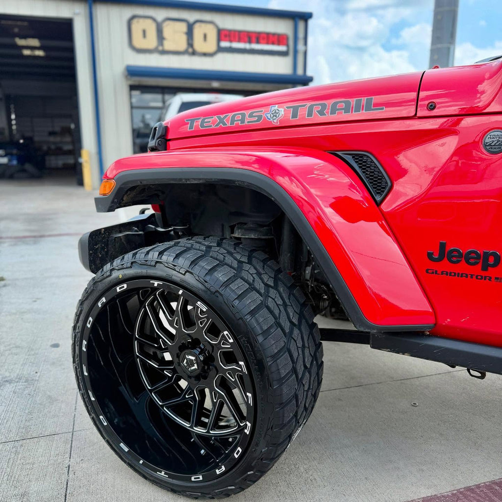 20X10 TIS 544BM OFF-ROAD WHEELS WITH 8X170 AND -25 OFFSET - GLOSS BLACK & MILLED