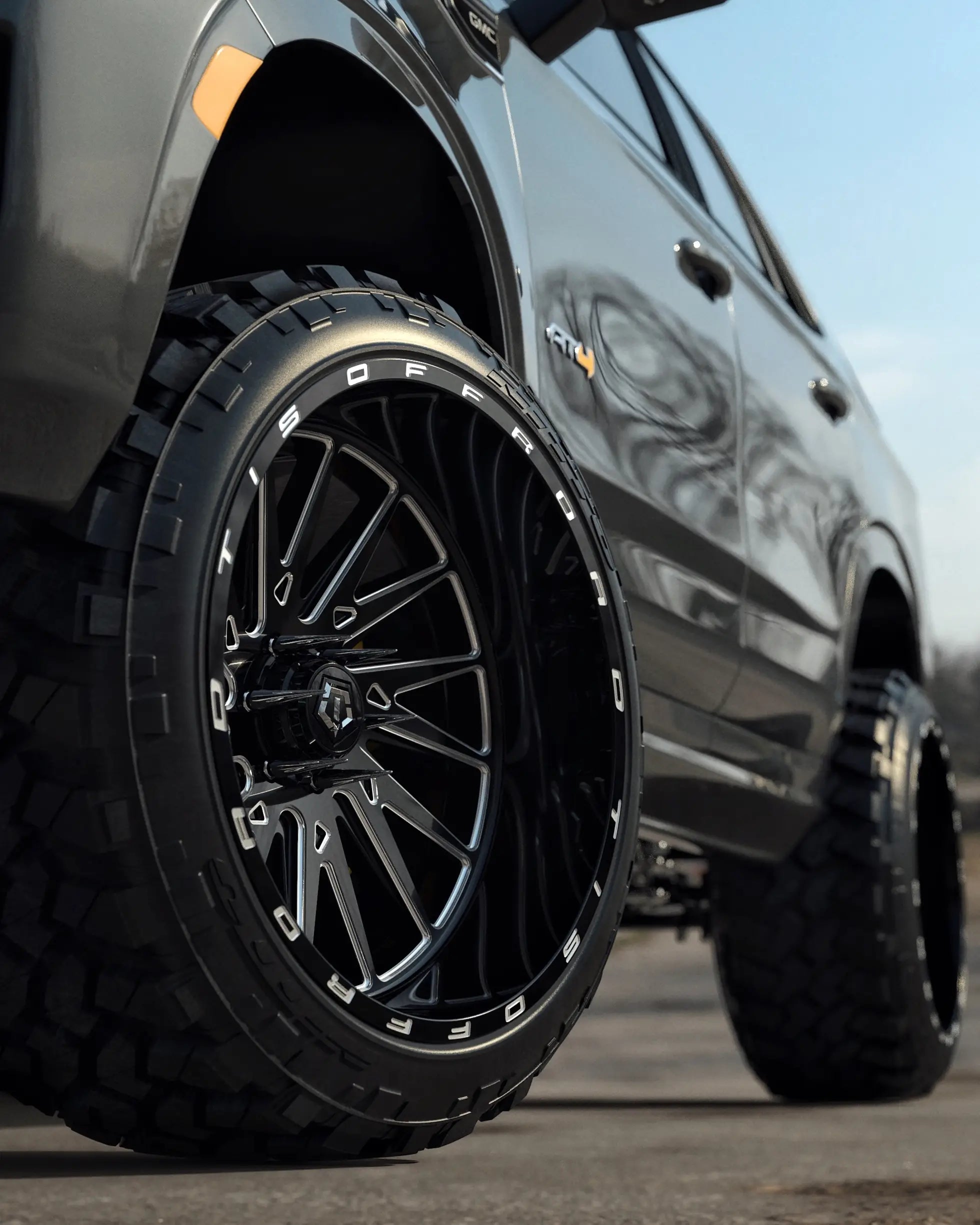 TIS 547BM OFF-ROAD WHEELS WITH 8X180 BOLT PATTERN - GLOSS BLACK & MILLED
