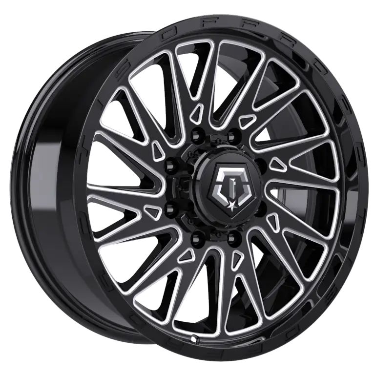 20X9 547BM 2.0 TIS OFF-ROAD WHEELS WITH 8X6.5(165.1) BOLT PATTERN AND +00 OFFSET - GLOSS BLACK & MILLED