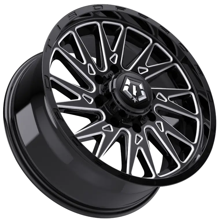 20X9 547BM 2.0 TIS OFF-ROAD WHEELS WITH 8X6.5(165.1) BOLT PATTERN AND +00 OFFSET - GLOSS BLACK & MILLED