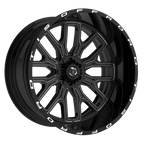 20X12 TIS 560BM OFF-ROAD WHEELS - 5X150/5X5.50 WITH -44 OFFSET - GLOSS BLACK & MILLED