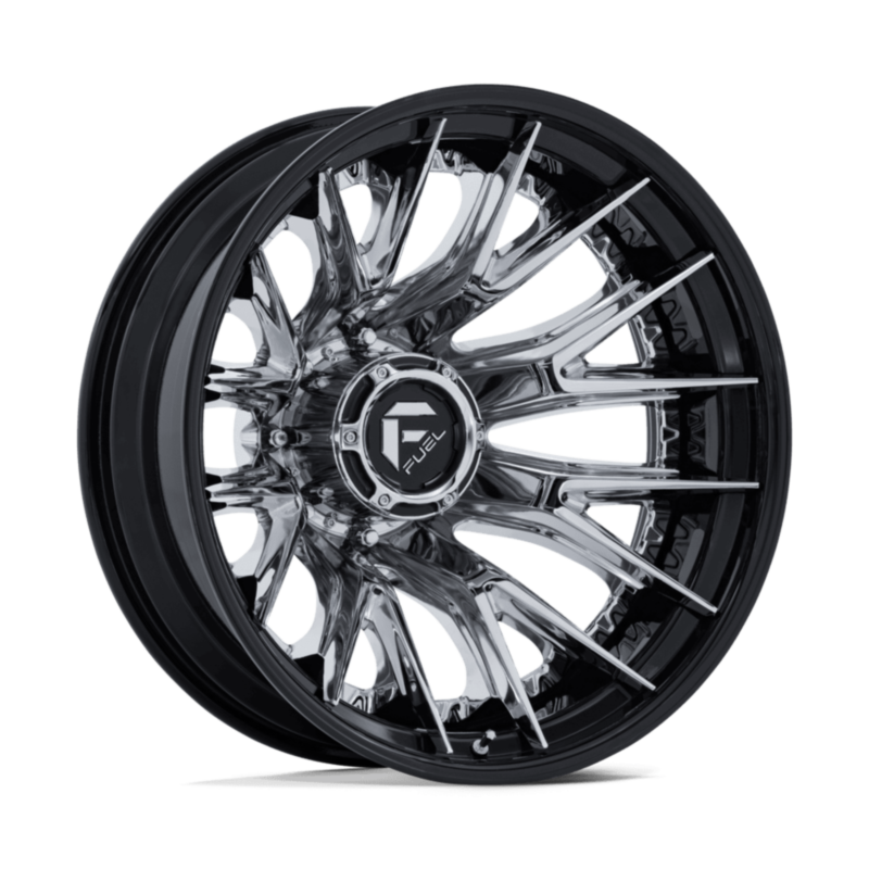 FUEL D407 CATALYST WITH 8X200 BOLT PATTERN - CHROME W/ GLOSS BLACK LIP