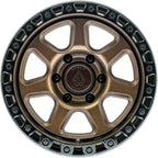 17X9 ARENA OFF-ROAD A123 THROTTLE WHEEL - 5X127 BOLT PATTERN AND +00mm OFFSET - SMOKED BRONZE CENTER GLOSSY BLACK LIP