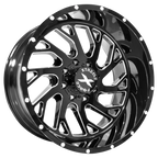 20X10 XTREME FORCE XF-8 WHEELS 6X5.5(139.7) & 6X135 -19 OFFSET - GLOSS BLACK & MILLED