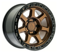 17X9 ARENA OFF-ROAD A123 THROTTLE WHEEL - 5X127 BOLT PATTERN AND +00mm OFFSET - SMOKED BRONZE CENTER GLOSSY BLACK LIP
