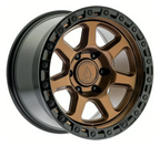 17X9 ARENA OFF-ROAD A123 THROTTLE WHEEL - 5X127 BOLT PATTERN AND +00mm OFFSET - SMOKED BRONZE CENTER GLOSSY BLACK LIP