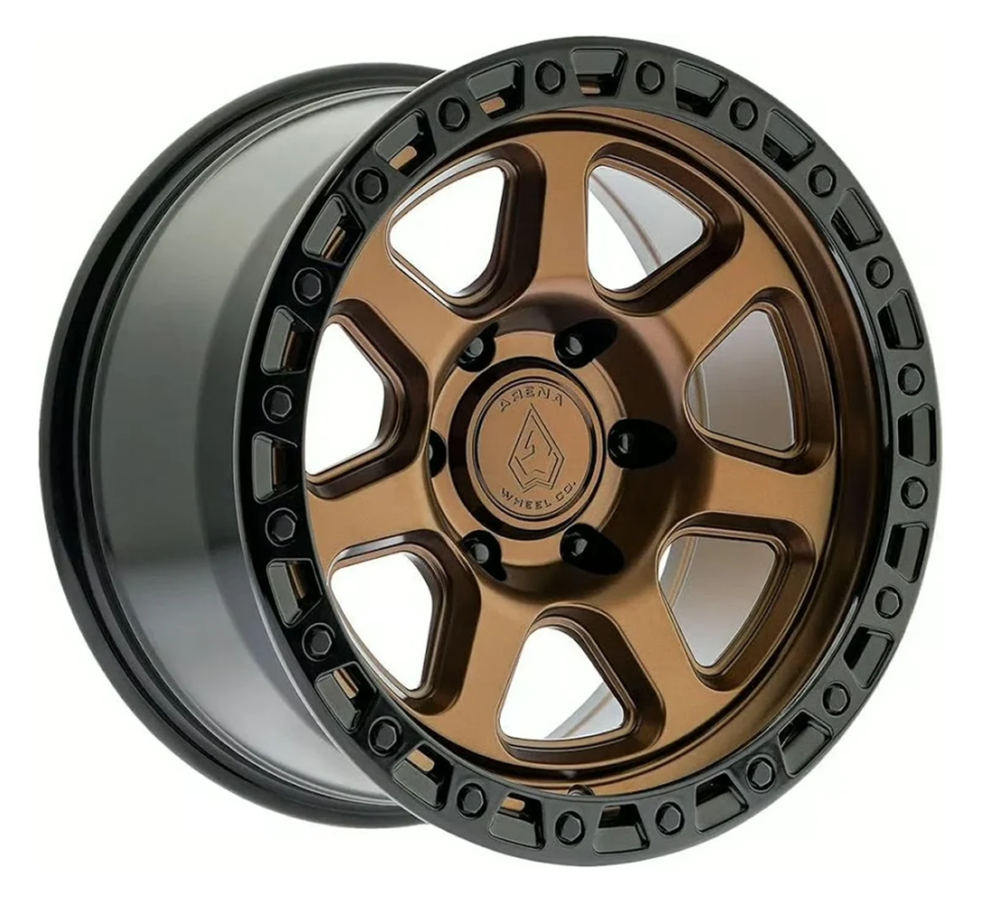 ARENA OFF-ROAD A123 THROTTLE - 6X135 BOLT PATTERN - SMOKED BRONZE CENTER GLOSSY BLACK LIP