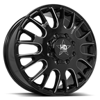 20X8.25 LUXXX HD DUALLY HD34 WITH 8X200 BOLT PATTERN - GLOSS BLACK & MILLED