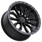 17X9 TIS 556BA OFF-ROAD WHEELS - 5X5.00 WITH -12 OFFSET - BLACK WITH ANTHRACITE LIP RING