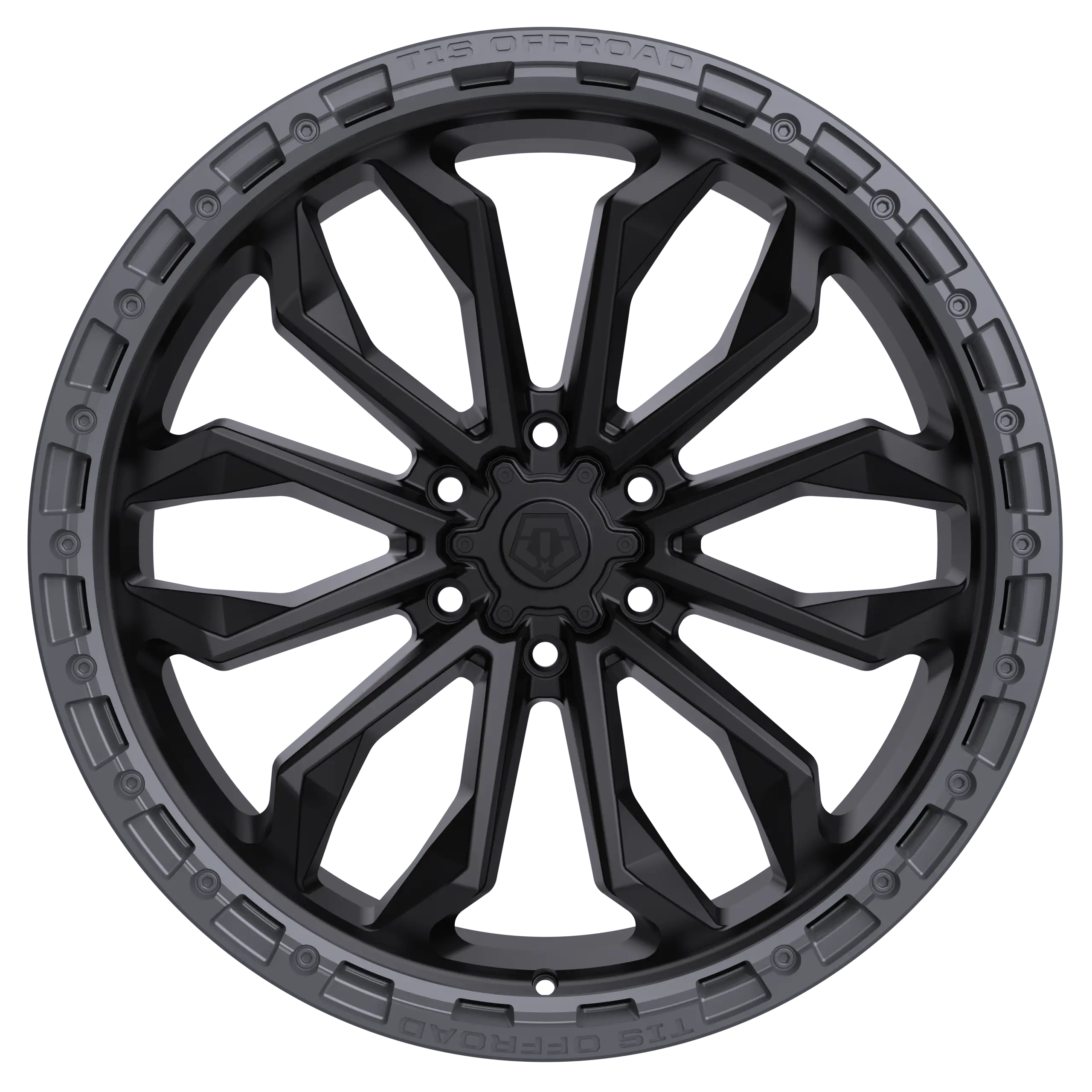 TIS OFF-ROAD 556BA WHEELS 6X5.5(139.7) - BLACK WITH ANTHRACITE LIP RING