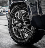 CALI OFF-ROAD INVADER 9115D DUALLY WHEELS 8X200 - GLOSS BLACK & MILED - SET OF 6