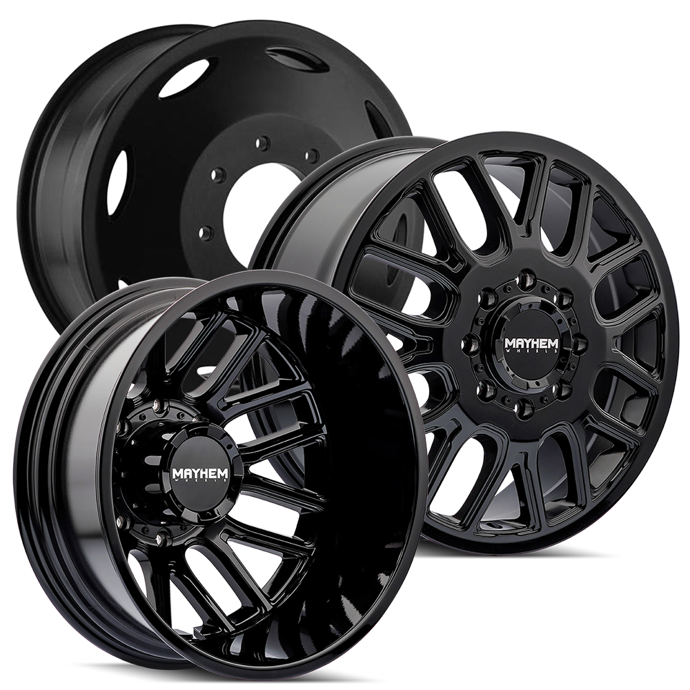20X8.25 MAYHEM COGENT DUALLY 8107D WITH 8X200 BOLT PATTERN - GLOSS BLACK