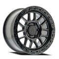 17X9 ARENA OFF-ROAD A119 BOOST WHEEL -  5X127 BOLT PATTERN AND -12mm OFFSET - SATIN BLACK CENTER GLOSSY BLACK LIP