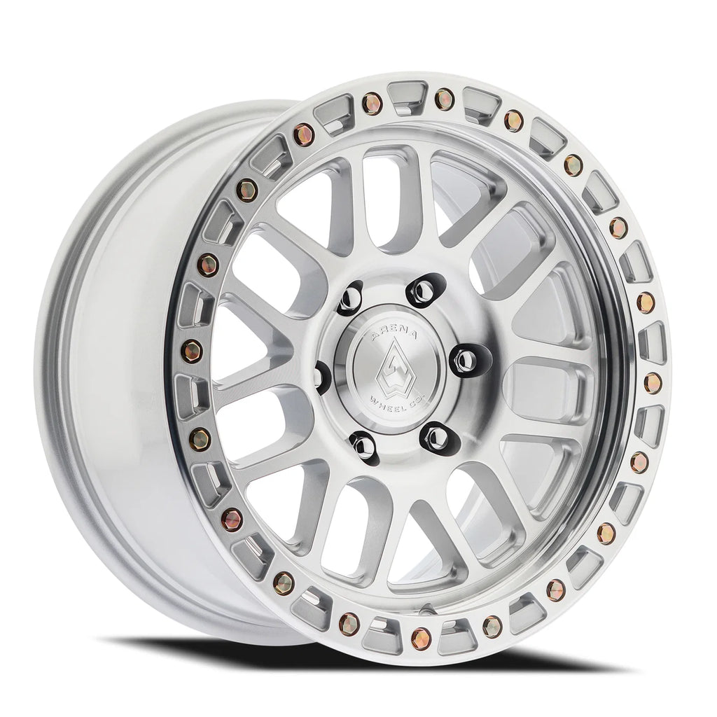 18X9 ARENA OFF-ROAD A119 BOOST WHEEL -  5X127 BOLT PATTERN AND +00mm OFFSET - GLOSS SILVER MACHINED