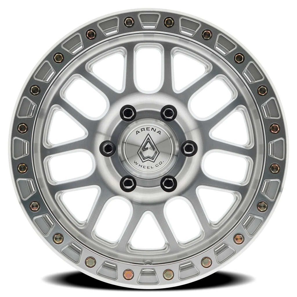 18X9 ARENA OFF-ROAD A119 BOOST WHEEL -  5X127 BOLT PATTERN AND +00mm OFFSET - GLOSS SILVER MACHINED