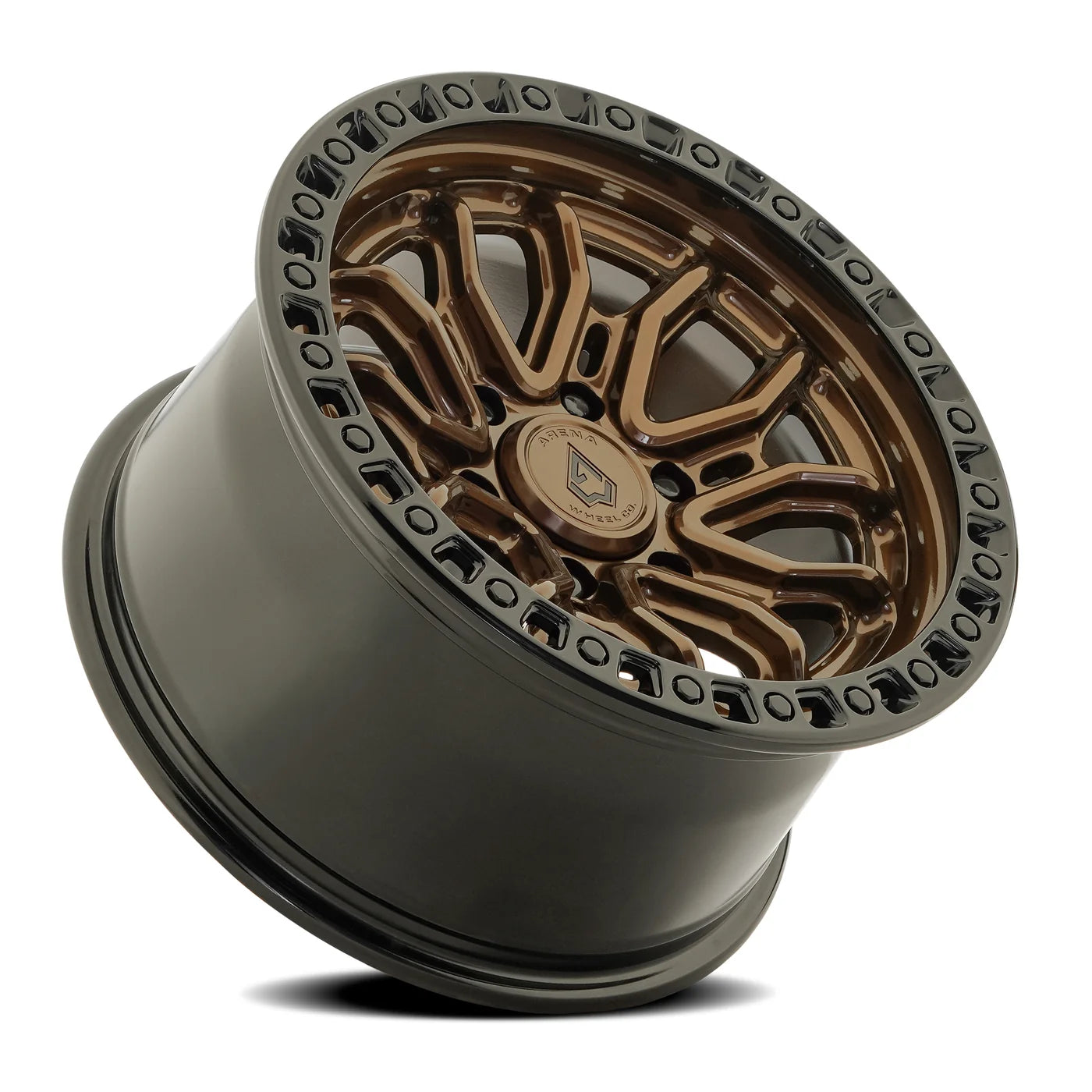 ARENA OFF-ROAD A120 TERRA - 6X135 BOLT PATTERN - SMOKED BRONZE CENTER GLOSSY BLACK LIP