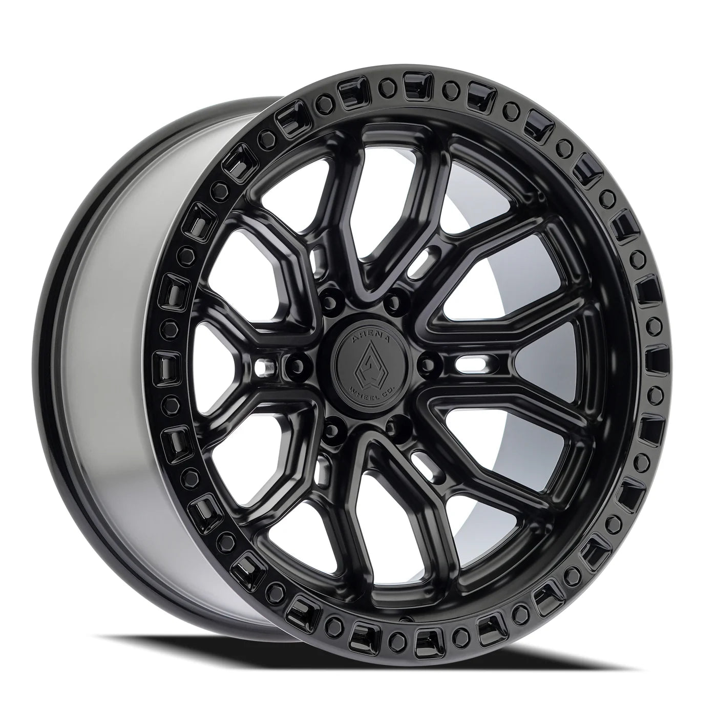 ARENA OFF-ROAD A120 TERRA - 6X135 BOLT PATTERN - SATIN BLACK CENTER GLOSSY BLACK LIP
