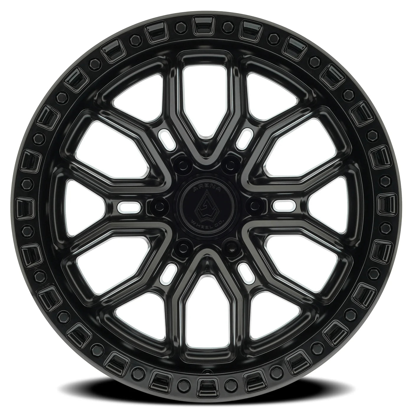 ARENA OFF-ROAD A120 TERRA - 6X135 BOLT PATTERN - SATIN BLACK CENTER GLOSSY BLACK LIP