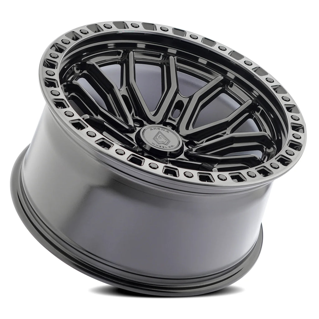 ARENA OFF-ROAD A120 TERRA - 6X135 BOLT PATTERN - GLOSSY BLACK CENTER MACHINED DDT LIP