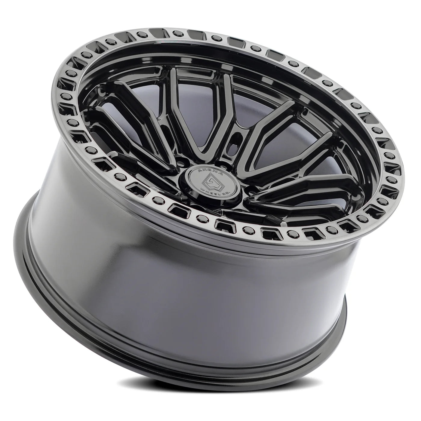 ARENA OFF-ROAD A120 TERRA - 6X135 BOLT PATTERN - GLOSSY BLACK CENTER MACHINED DDT LIP