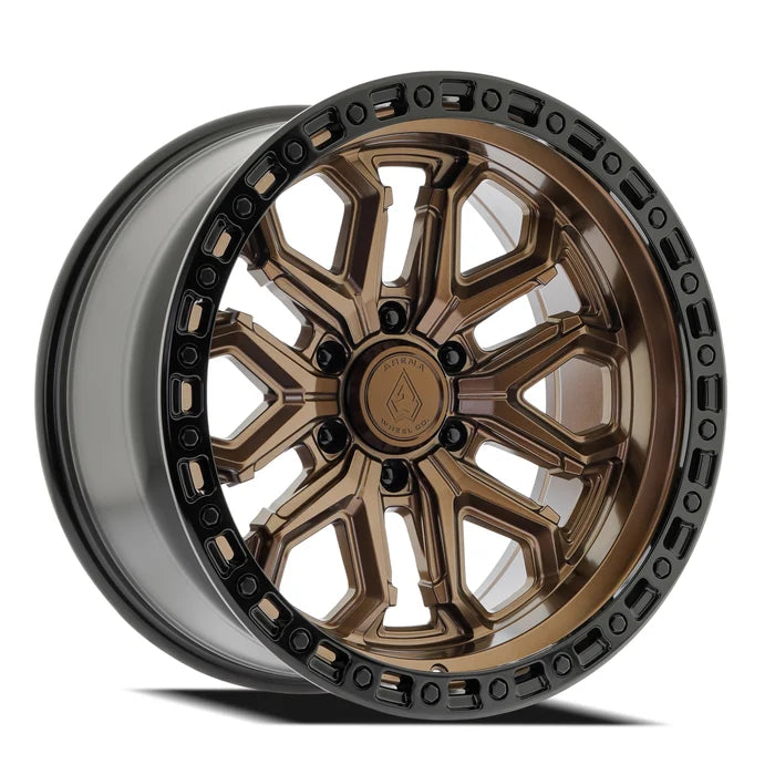 ARENA OFF-ROAD A125 JACKAL - 6X135 BOLT PATTERN - SMOKED BRONZE CENTER GLOSSY BLACK LIP