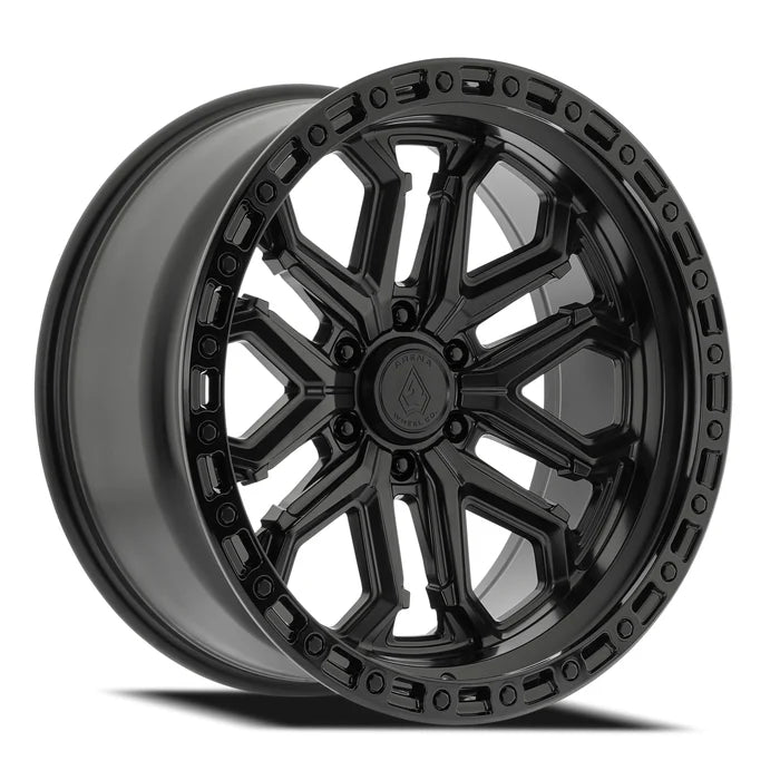 ARENA OFF-ROAD A125 JACKAL - 6X135 BOLT PATTERN - SATIN BLACK CENTER GLOSSY BLACK LIP