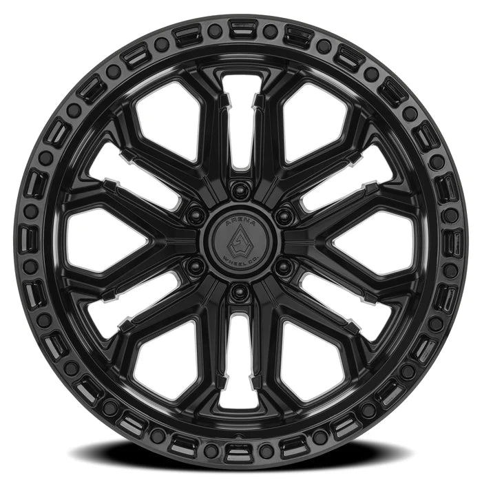 ARENA OFF-ROAD A125 JACKAL - 6X135 BOLT PATTERN - SATIN BLACK CENTER GLOSSY BLACK LIP