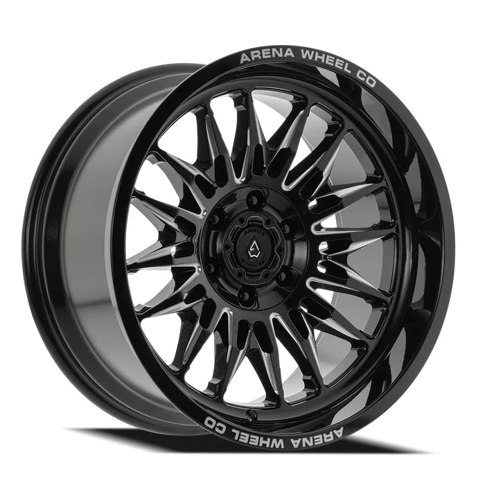 ARENA OFF-ROAD A126 JAVELIN - 6X135 BOLT PATTERN - GLOSS BLACK AND MILLED