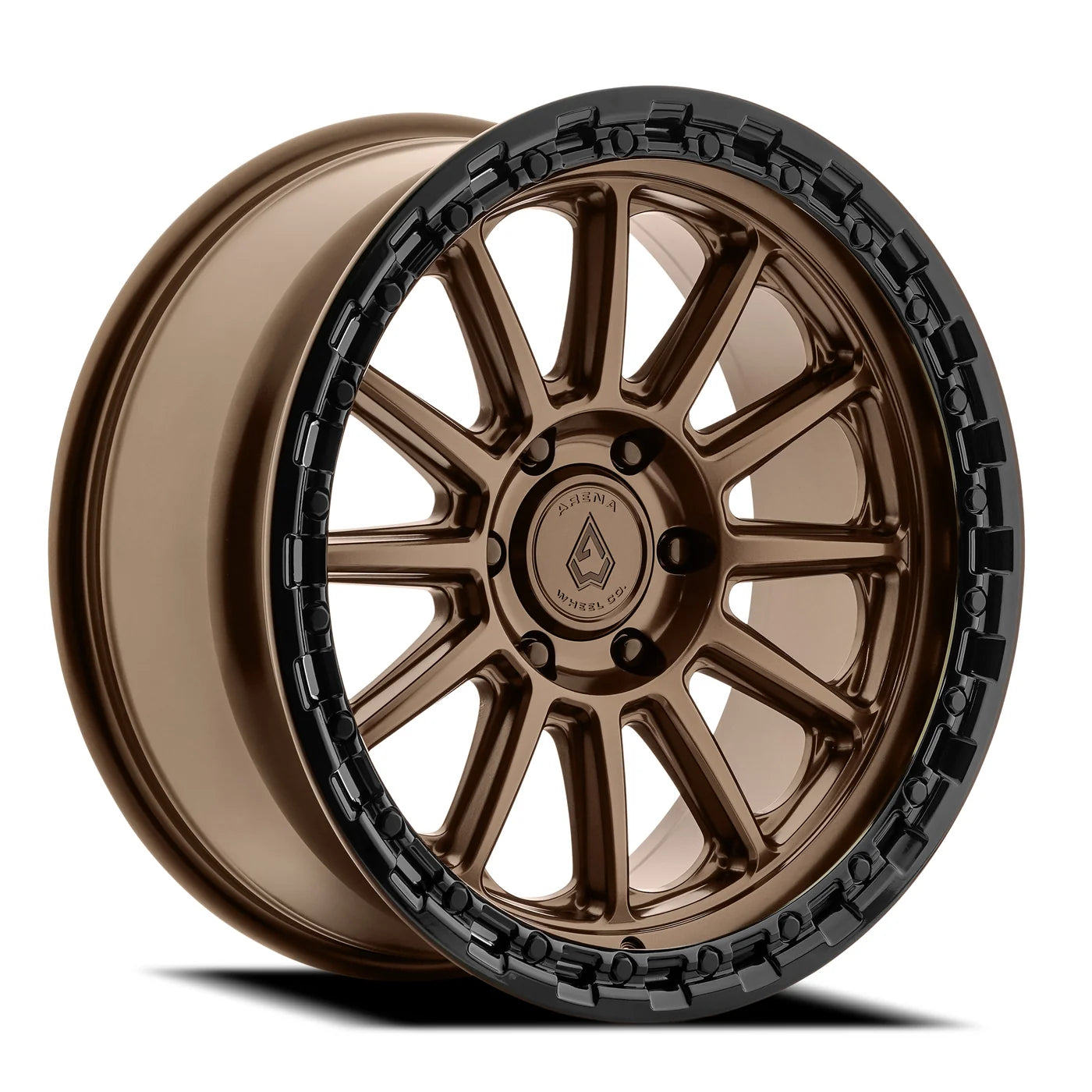 ARENA OFF-ROAD A128 ENDURO - 6X135 BOLT PATTERN - SMOKED BRONZE CENTER GLOSSY BLACK LIP