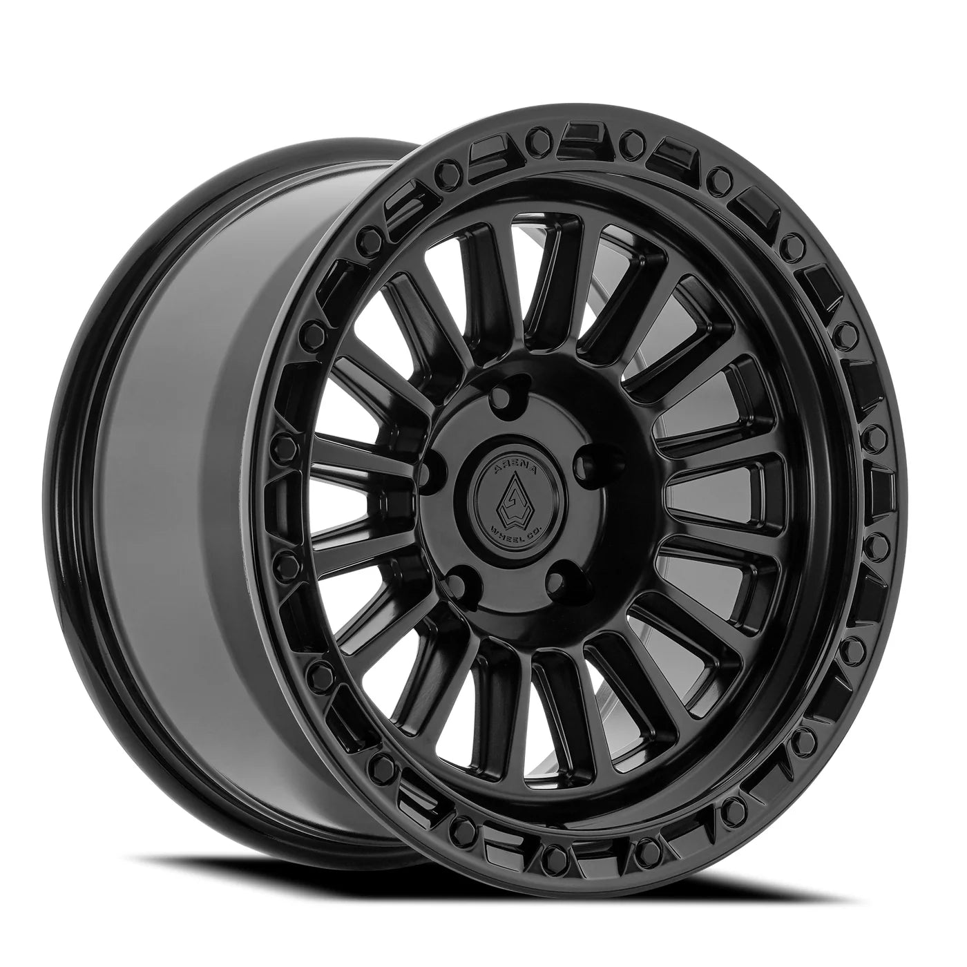 ARENA OFF-ROAD A130 PODIUM - 6X135 BOLT PATTERN - SATIN BLACK CENTER GLOSSY BLACK LIP