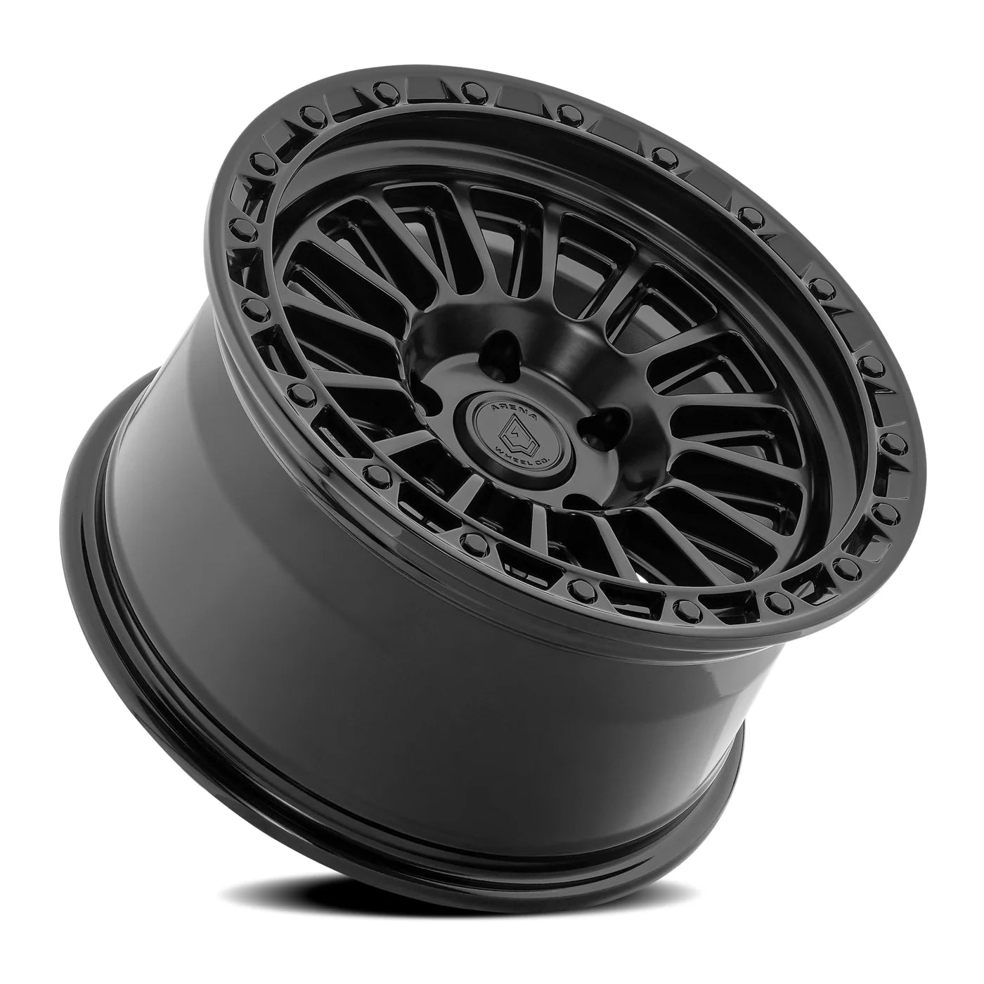 ARENA OFF-ROAD A130 PODIUM - 6X135 BOLT PATTERN - SATIN BLACK CENTER GLOSSY BLACK LIP