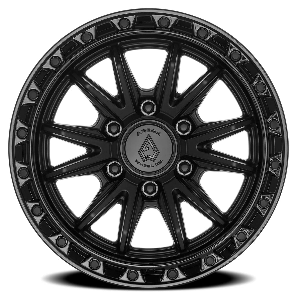 ARENA OFF-ROAD A135 ATLAS - 6X135 BOLT PATTERN - SATIN BLACK CENTER GLOSSY BLACK LIP