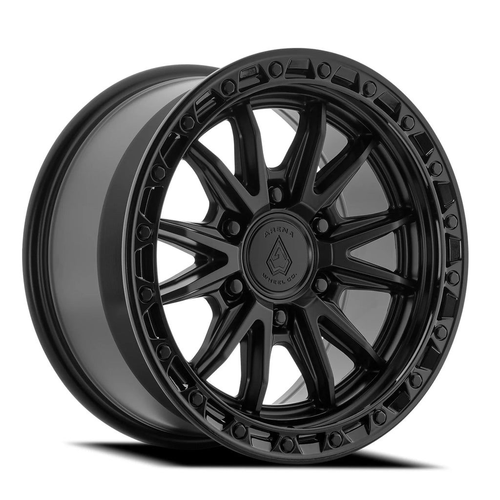 ARENA OFF-ROAD A135 ATLAS - 6X135 BOLT PATTERN - SATIN BLACK CENTER GLOSSY BLACK LIP