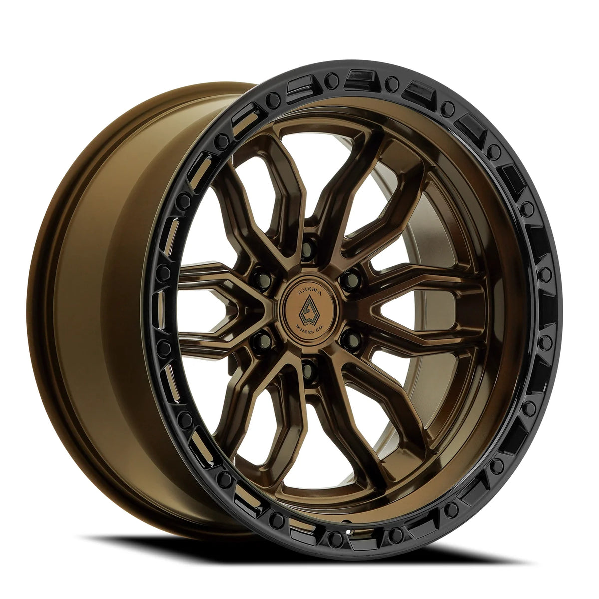 ARENA OFF-ROAD A137 PURSUIT - 6X135 BOLT PATTERN - SMOKED BRONZE CENTER GLOSSY BLACK LIP