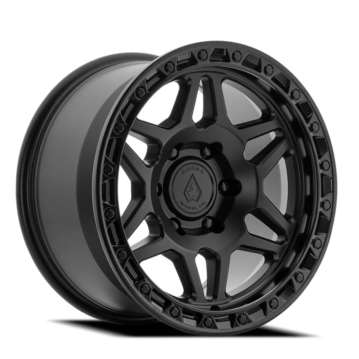 ARENA OFF-ROAD A139 OCTANE - 5X127/5X5.0 BOLT PATTERN - SATIN BLACK CENTER GLOSSY BLACK LIP