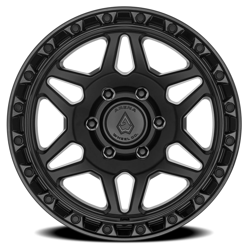 ARENA OFF-ROAD A139 OCTANE - 6X135 BOLT PATTERN - SATIN BLACK CENTER GLOSSY BLACK LIP