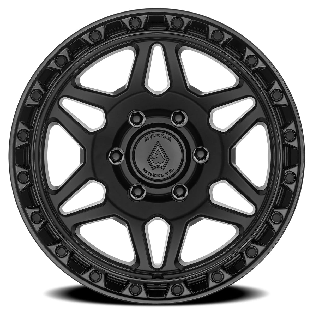 ARENA OFF-ROAD A139 OCTANE - 6X135 BOLT PATTERN - SATIN BLACK CENTER GLOSSY BLACK LIP