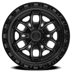 ARENA OFF-ROAD A142 FURY - 6X135 BOLT PATTERN - SATIN BLACK CENTER GLOSSY BLACK LIP