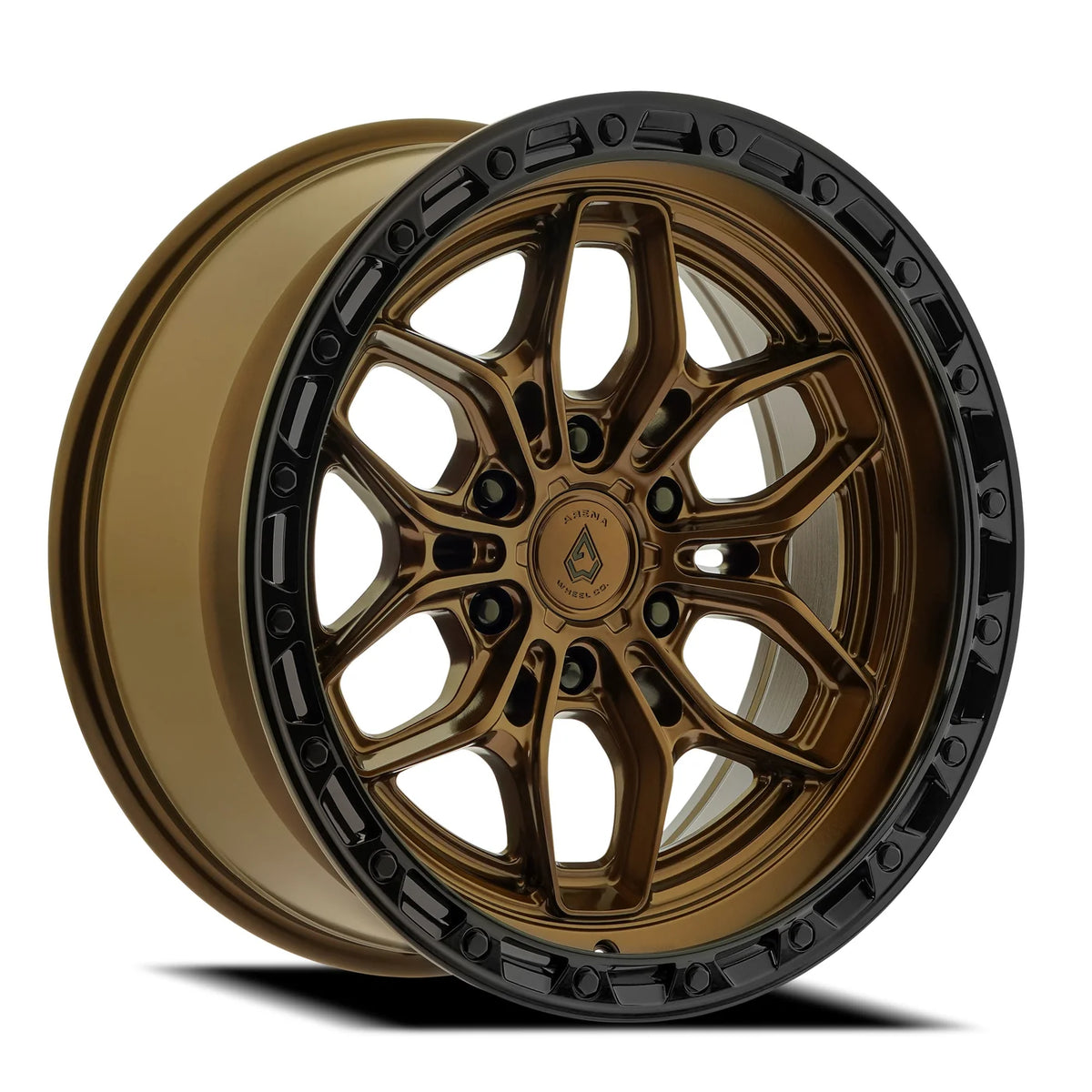 ARENA OFF-ROAD A142 FURY - 6X135 BOLT PATTERN - SMOKED BRONZE CENTER GLOSSY BLACK LIP